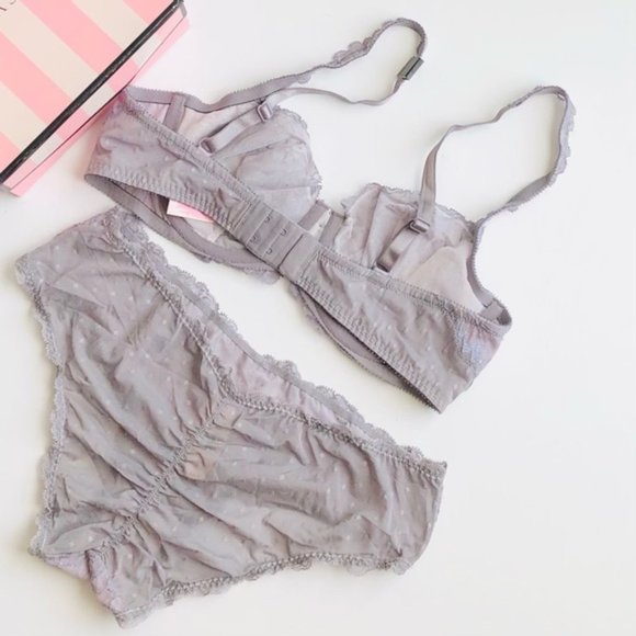 32DD SMALL Victoria’s Secret gray bra set - Picture 5 of 5
